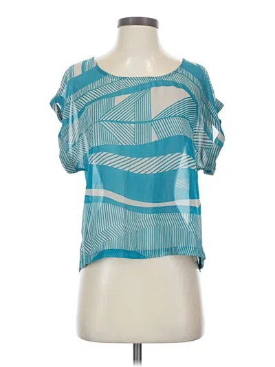 Pre-owned Xhilaration Short Sleeve Blouse In Teal