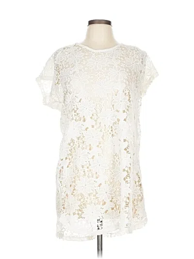 Pre-owned Xhilaration Short Sleeve Blouse In White