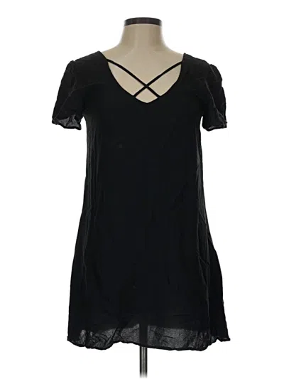 Pre-owned Xhilaration Short Sleeve Top Black Cold Shoulder Neckline Tops