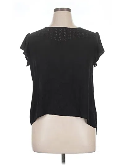 Pre-owned Xhilaration Short Sleeve Top Black Keyhole Neckline Tops