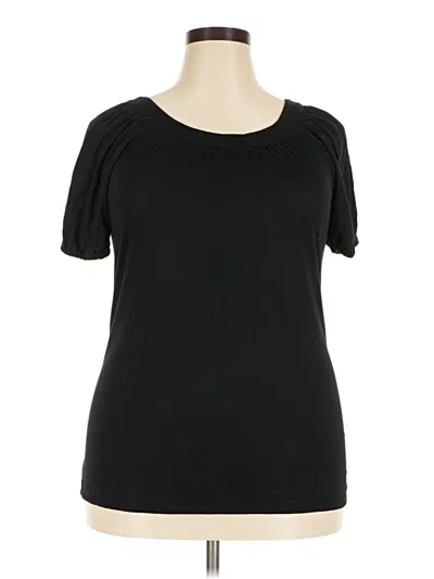 Pre-owned Xhilaration Short Sleeve Top Black Scoop Neck Tops