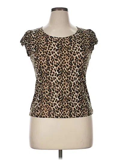 Pre-owned Xhilaration Short Sleeve Top Brown Sweetheart Neckline Tops