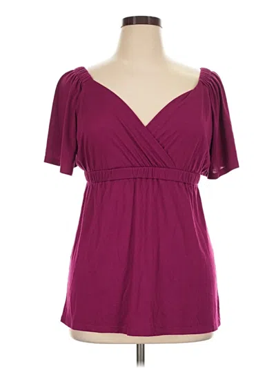 Pre-owned Xhilaration Short Sleeve Top Burgundy Sweetheart Neckline Tops