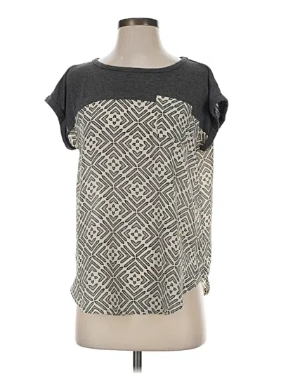 Pre-owned Xhilaration Short Sleeve Top Gray Square Neckline Tops