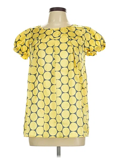 Pre-owned Xhilaration Short Sleeve Top Yellow Square Neckline Tops
