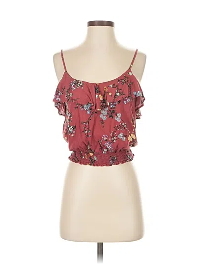 Pre-owned Xhilaration Sleeveless Blouse In Burgundy