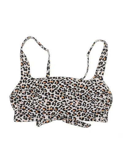 Pre-owned Xhilaration Swimsuit Top Black Animal Print Pattern Swimwear