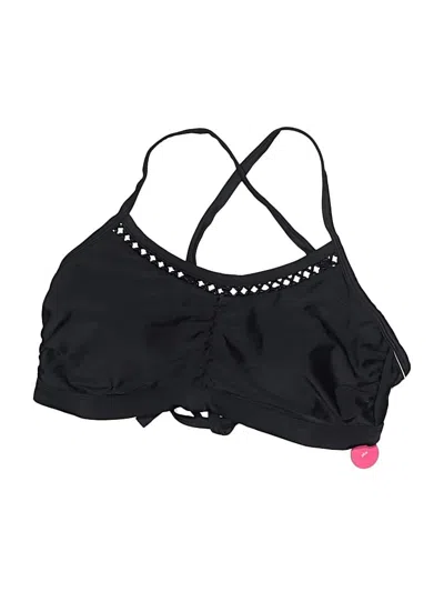 Pre-owned Xhilaration Swimsuit Top Black Hearts Pattern Swimwear