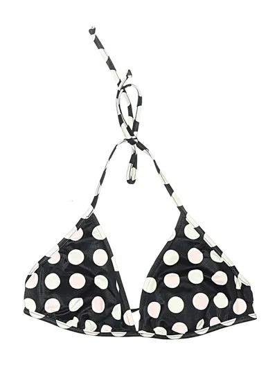 Pre-owned Xhilaration Swimsuit Top Black Polka Dots Pattern Swimwear