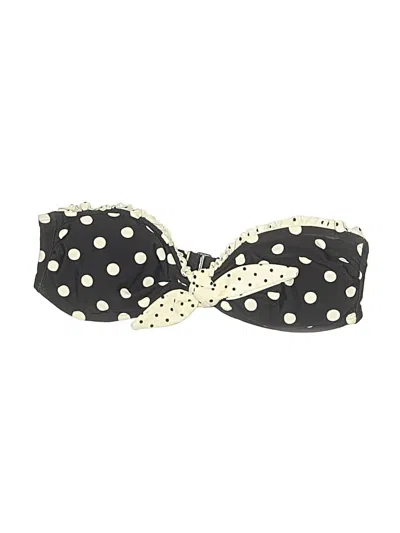 Pre-owned Xhilaration Swimsuit Top Black Polka Dots Pattern Swimwear