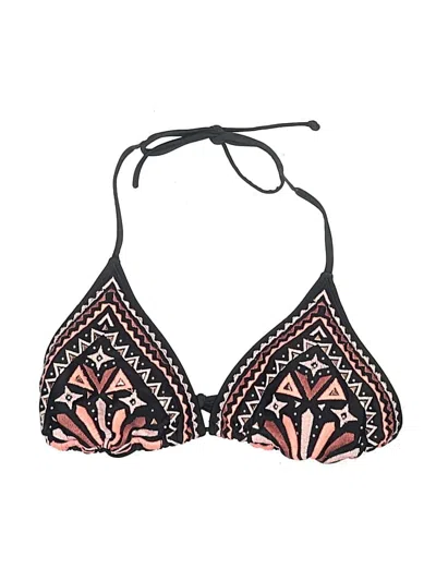 Pre-owned Xhilaration Swimsuit Top Black Print Pattern Swimwear