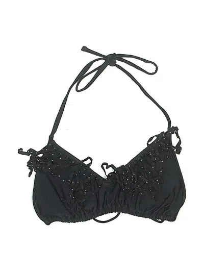 Pre-owned Xhilaration Swimsuit Top Black Stars Pattern Swimwear