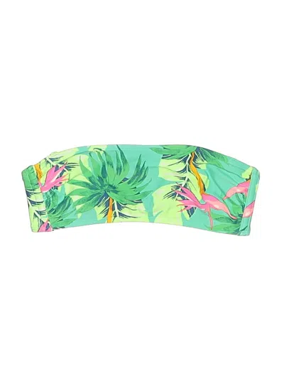 Pre-owned Xhilaration Swimsuit Top Blue Tropical Pattern Swimwear