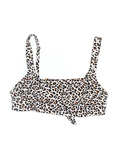 Pre-owned Xhilaration Swimsuit Top Brown Animal Print Pattern Swimwear