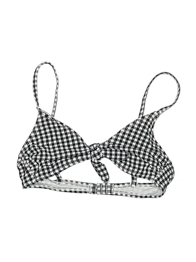 Pre-owned Xhilaration Swimsuit Top Gray Checkered/gingham Pattern Swimwear