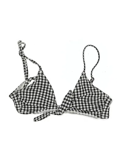 Pre-owned Xhilaration Swimsuit Top Gray Houndstooth Pattern Swimwear
