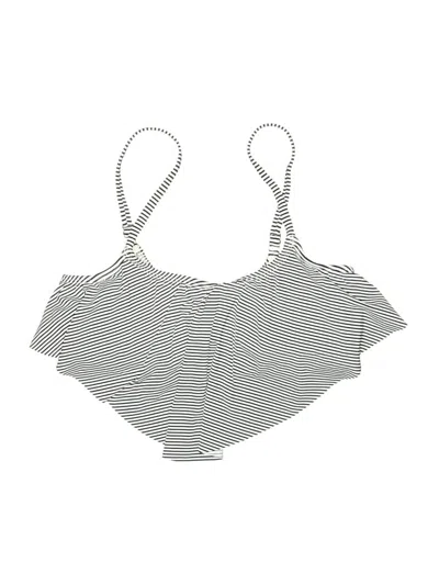 Pre-owned Xhilaration Swimsuit Top Gray Stripes Pattern Swimwear