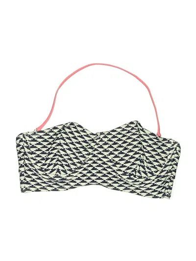 Pre-owned Xhilaration Swimsuit Top Green Chevron/herringbone Pattern Swimwear