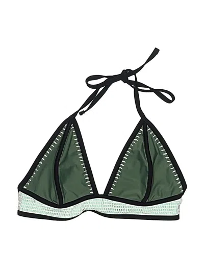Pre-owned Xhilaration Swimsuit Top Green Graphic Pattern Swimwear