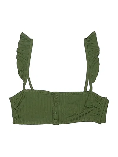 Pre-owned Xhilaration Swimsuit Top Green Swimwear