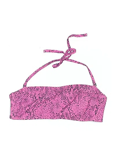 Pre-owned Xhilaration Swimsuit Top Pink Paisley Pattern Swimwear