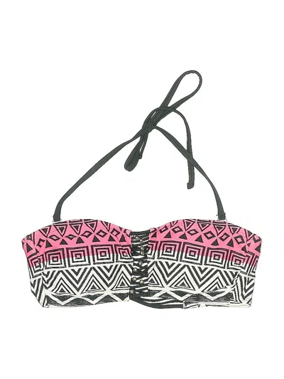 Pre-owned Xhilaration Swimsuit Top Pink Print Pattern Swimwear