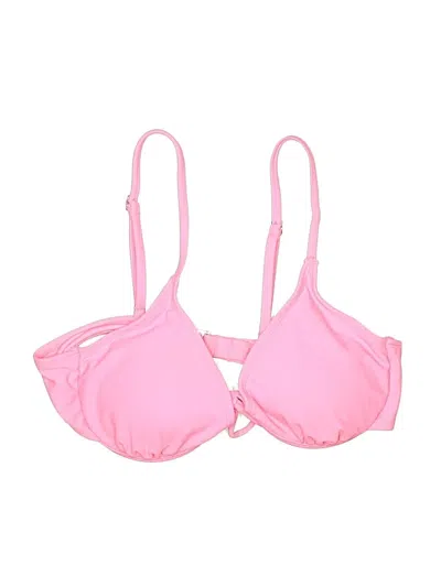 Pre-owned Xhilaration Swimsuit Top Pink Solid Pattern Swimwear