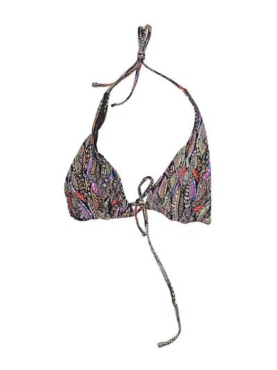 Pre-owned Xhilaration Swimsuit Top Purple Paisley Pattern Swimwear
