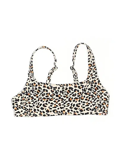 Pre-owned Xhilaration Swimsuit Top Tan Animal Print Pattern Swimwear