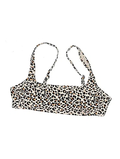 Pre-owned Xhilaration Swimsuit Top Tan Animal Print Pattern Swimwear
