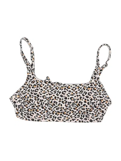 Pre-owned Xhilaration Swimsuit Top Tan Animal Print Pattern Swimwear In Brown