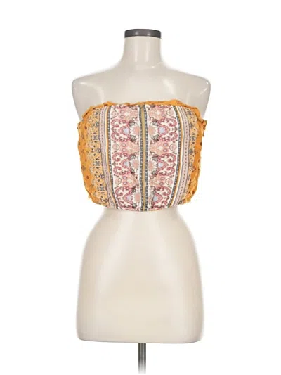 Pre-owned Xhilaration Tube Top Yellow Strapless Neckline Tops