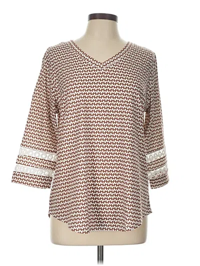Pre-owned Xieerduo 3/4 Sleeve Blouse In Brown