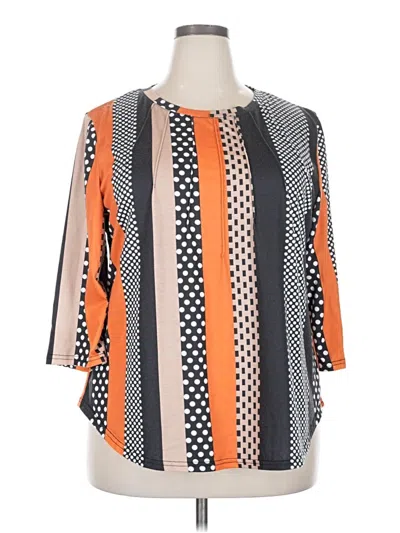 Pre-owned Xieerduo 3/4 Sleeve Blouse In Orange