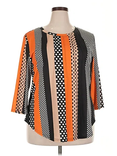 Pre-owned Xieerduo 3/4 Sleeve Blouse In Orange