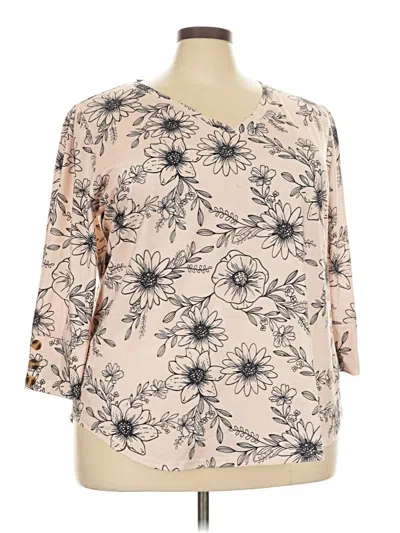 Pre-owned Xieerduo 3/4 Sleeve Blouse In Tan