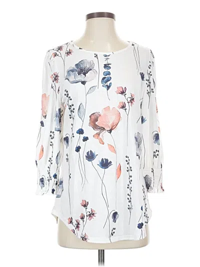 Pre-owned Xieerduo 3/4 Sleeve Blouse In White