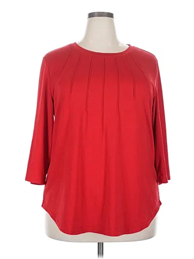 Pre-owned Xieerduo 3/4 Sleeve Top Red Boatneck Tops
