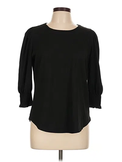Pre-owned Xieerduo 3/4 Sleeve T-shirt In Black