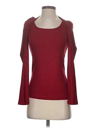 Pre-owned Xieerduo 3/4 Sleeve T-shirt In Burgundy