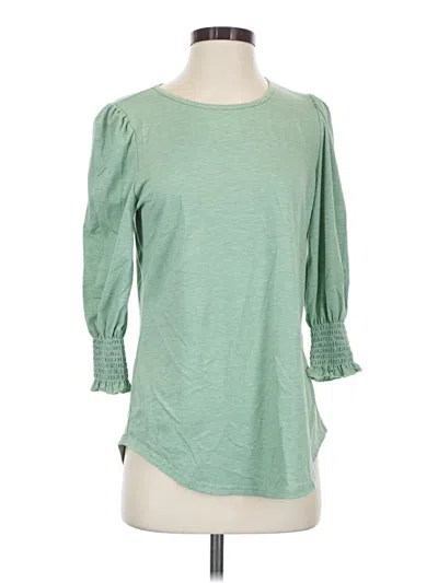 Pre-owned Xieerduo 3/4 Sleeve T-shirt In Green