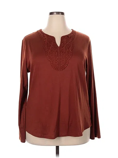 Pre-owned Xieerduo Long Sleeve Henley Shirt In Brown