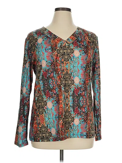 Pre-owned Xieerduo Long Sleeve Henley Shirt In Teal