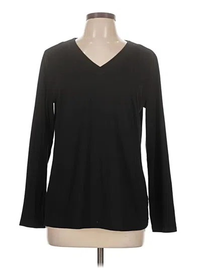 Pre-owned Xieerduo Long Sleeve Top Black V-neck Tops