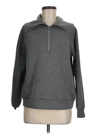 Pre-owned Xieerduo Long Sleeve Top Gray Crew Neck Tops