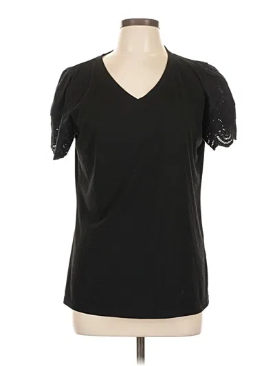 Pre-owned Xieerduo Short Sleeve Top Black V Neck Tops