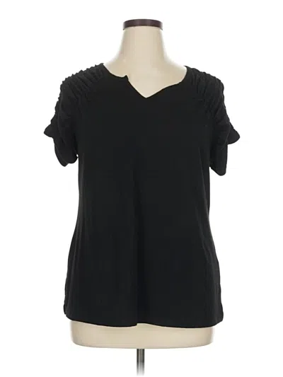 Pre-owned Xieerduo Short Sleeve Top Black V-neck Tops