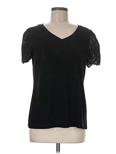 Pre-owned Xieerduo Short Sleeve Top Black V-neck Tops