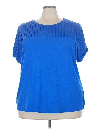 Pre-owned Xieerduo Short Sleeve Top Blue Boatneck Tops