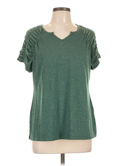 Pre-owned Xieerduo Short Sleeve Top Green Sweetheart Neckline Tops